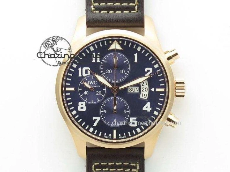 MIROTIME 0508 Pilot Chrono Spitfire IW387903 SS ZF 1:1 Best Edition Black Dial on Brown Leather Strap A OdorResistant 7127